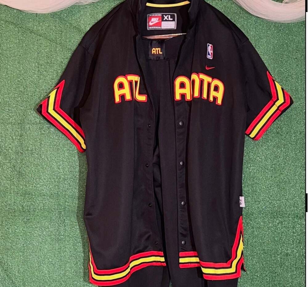 Vintage Nike 1974 Atl Hawks Rewind NBA Warm-Up Button-Down Shirt and Pants Set